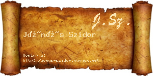 Jónás Szidor névjegykártya